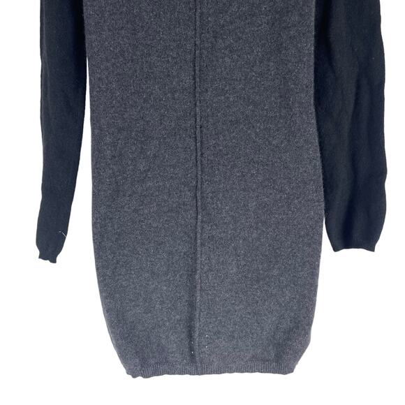 360 Cashmere Colorblock Crew Neck Tunic Sweater Gray Black Size XS - Picture 7 of 8